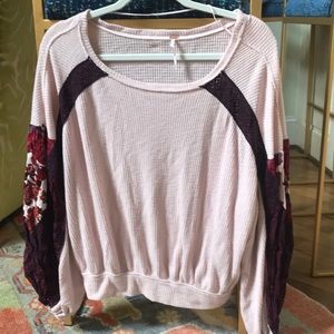 Free People pink thermal top